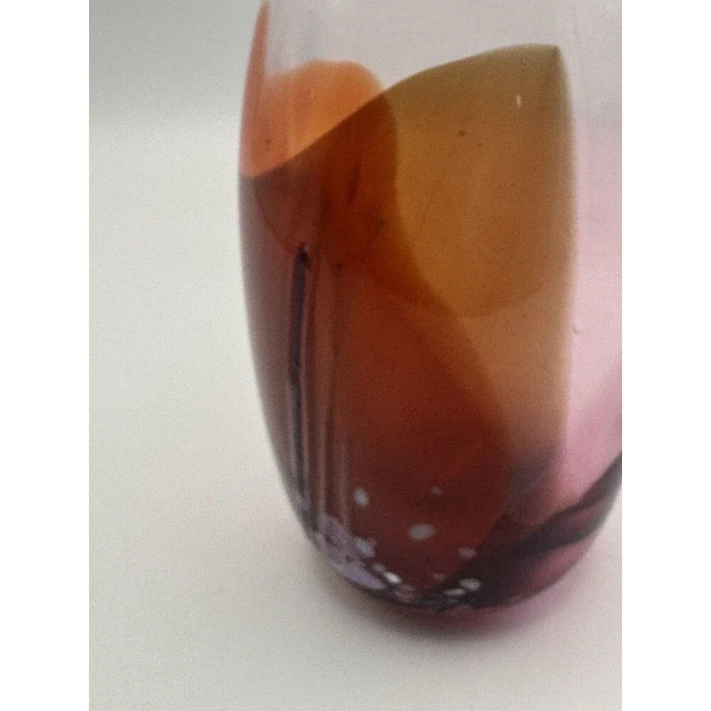 Vintage M. Rhys Williams 1988 Signed Studio Art Glass Bud Vase Hand Blown Glass